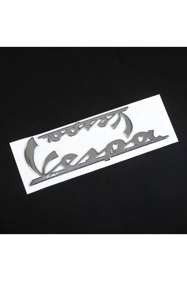 2pcs A1 sliver Vespa 3D PVC Texture Stickers Motorcycle Emblem Badge Decals for LX150 LX LXV S125 Sc