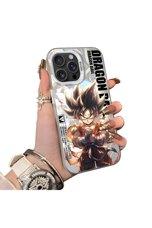 iPhone 16 Pro Max Compatible Silicone Hard-Edge Back Case with Dragon Ball Design—Couple's Phone Case