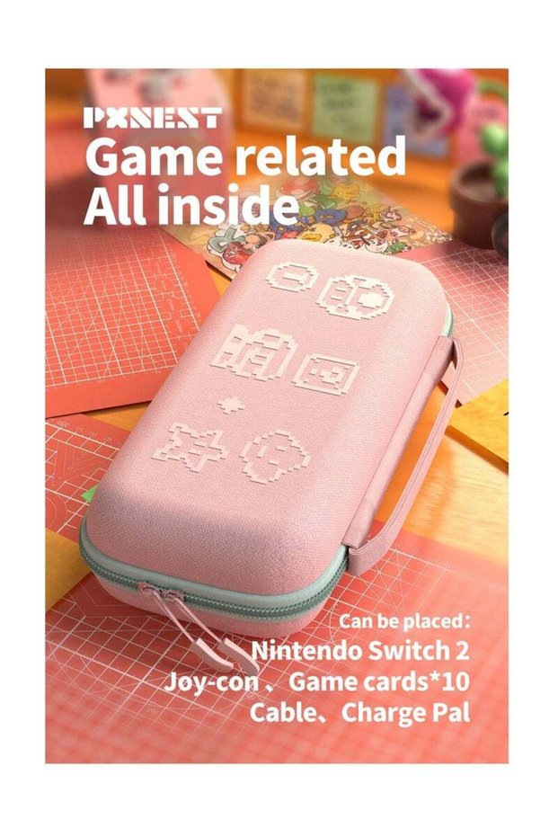Pxnest Carrying case for Nintendo switch 2 2025, switch 2 case,switch 2 3D embossed silicone pattern