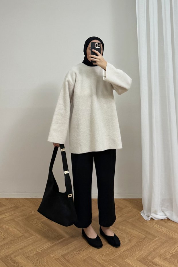 Arched-Neck Felt Tunic 3-4617