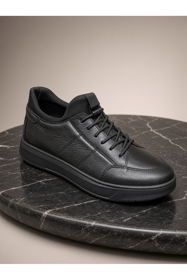 -Genuine Leather Men's Sneakers – Featuring Pillow Sole Technology, Comfortable and Stylish