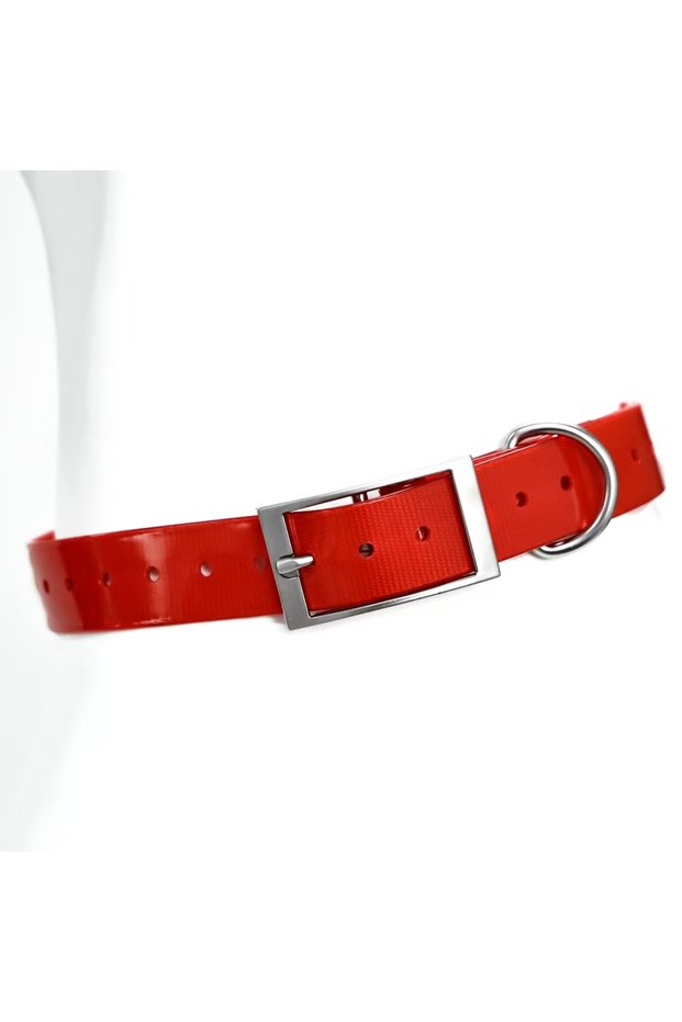 M Red Hunting Dog Collar Non-Toxic TPU Waterproof Collar for Large Dogs Adjustable Durable Easy Clea