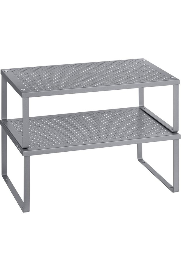 Set of 2 Metal Spice Racks, Stackable Expandable Shelf Risers