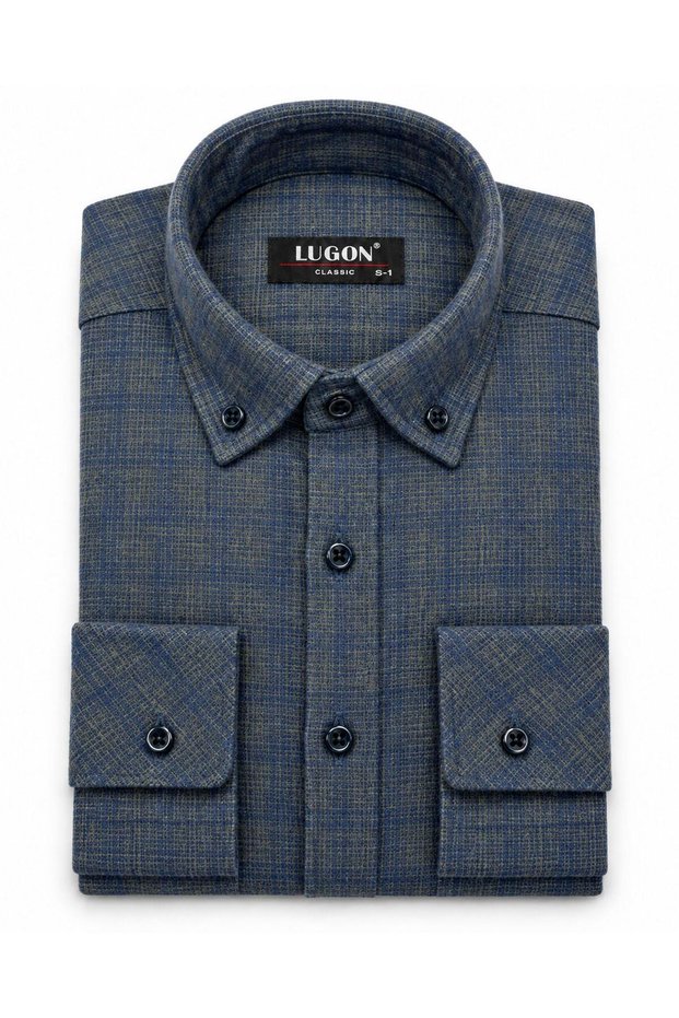 Lugon Double-Pocket Winter Cashmere Men's Shirt