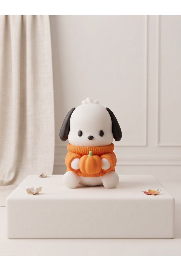 Cute Halloween-Themed Pumpkin Dog Keychain – 3D-Printed Bag Charm and Gift Accessory