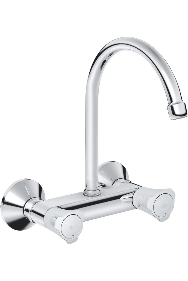 3119101D Costa Wall Sink Mixer, Silver Kitchen