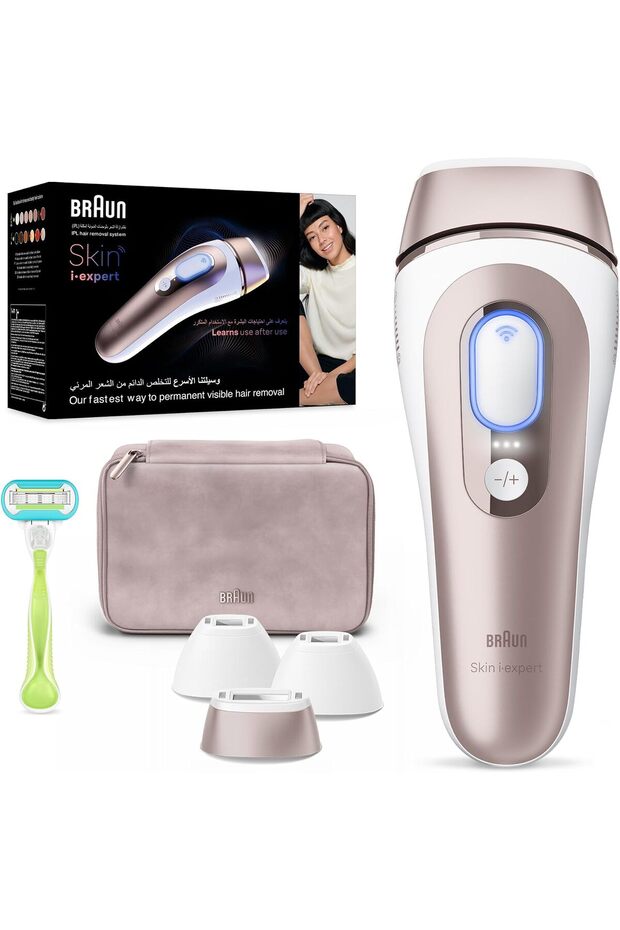 IPL Skin i·expert, At-Home Laser, IPL Hair Removal Device, Permanent Visible Hair Removal, Smart IPL with connected app, 3 heads, Venus Razor, PL7257
