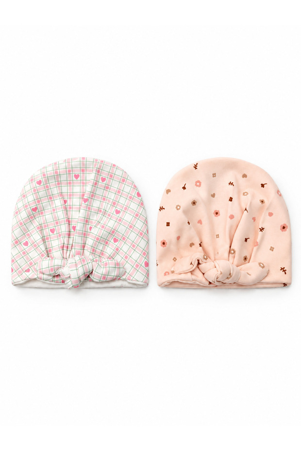 Set of 2 Newborn Knotted Beanies