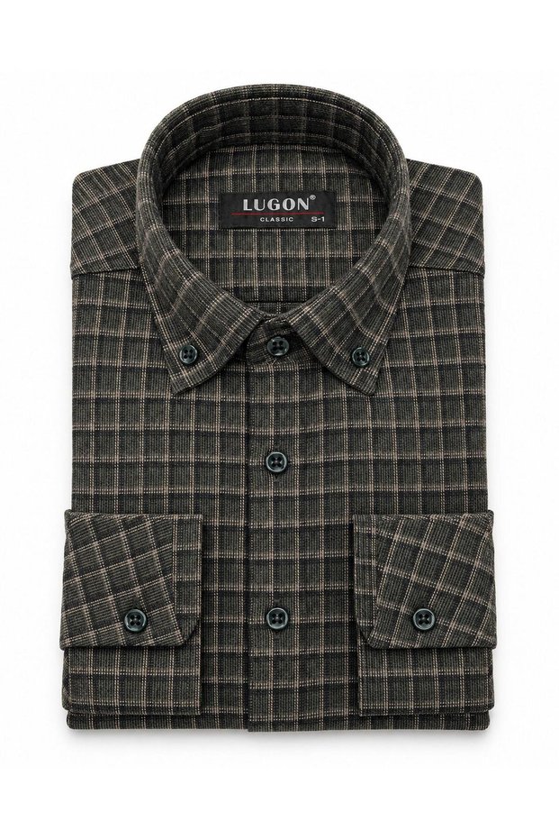 Lugon Double-Pocket Winter Cashmere Men's Shirt