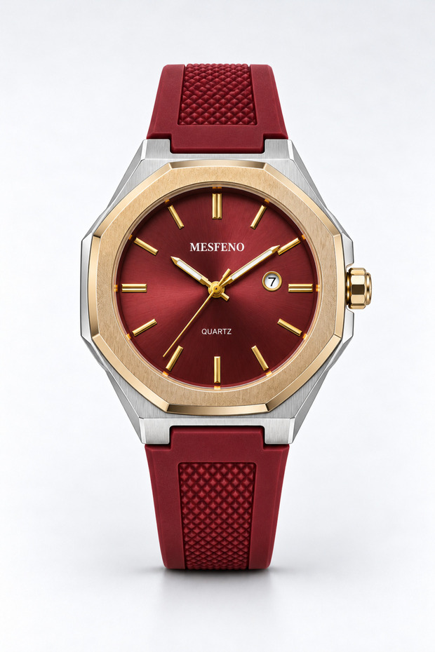 Vetra Silicone Strap Men's Wristwatch with Calendar