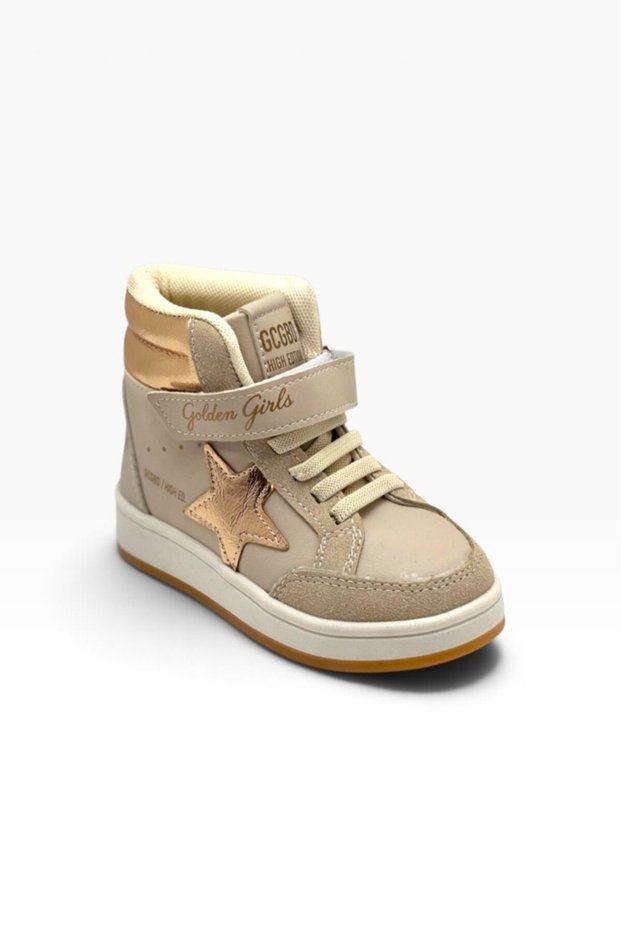 Kids 5080-27 Leather Boots with Star Details, Anatomical Fit for Girls, Sizes 26–30