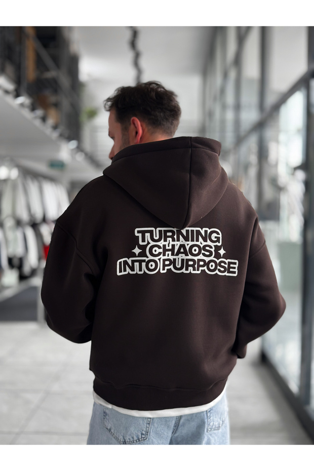 Kahve Chaos Zipper Sweatshirt PM-219
