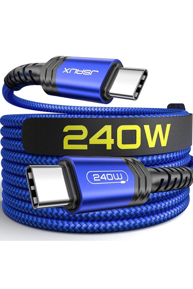 كابل USB C إلى USB C بقوة 240 واط، طول 3 أمتار، كابل من النوع C للشحن السريع PD 3.1