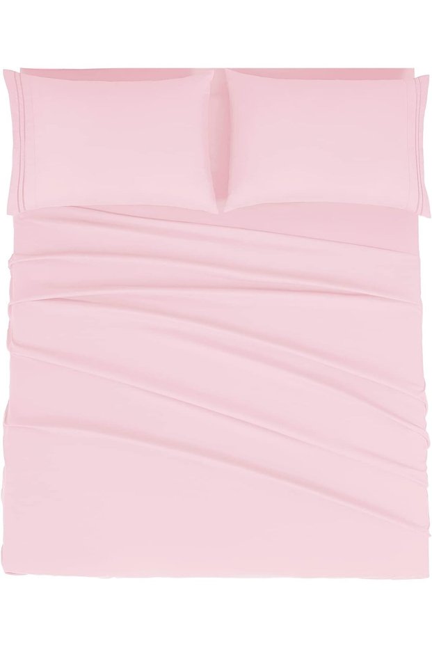 Full Size Sheet Set - Soft Microfiber Bed Sheets - Deep Pocket Fitted Sheet, Breathable, Wrinkle & F