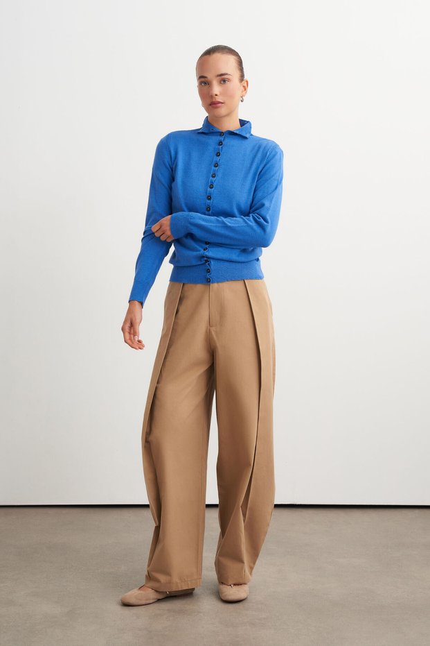 Pleated Pants with a Wide Belt
