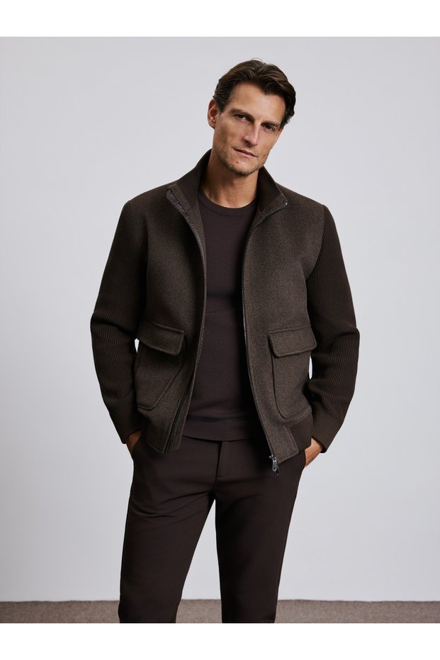 Brown Melton Coat 50331916-VR029