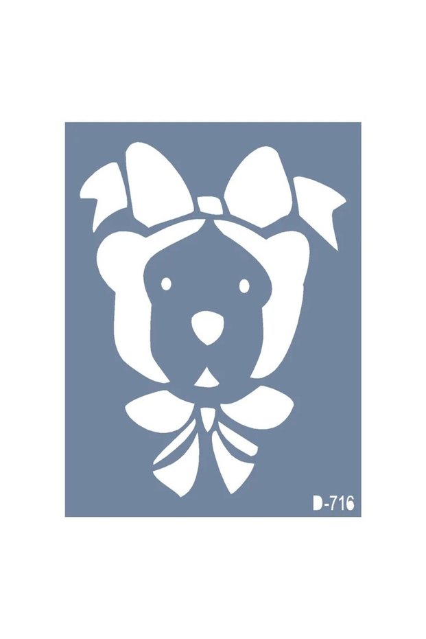 D716 Teddy Bear Print D Series Stencil 15x20 cm