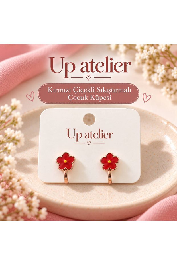 Solid-Pressed Flower-Patterned Modal Children's Earrings
