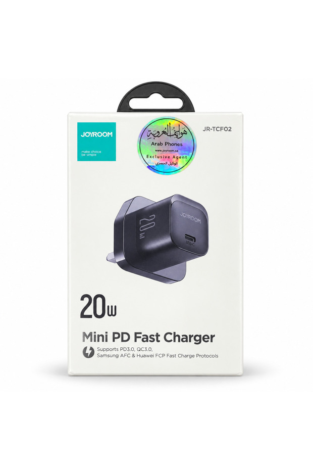 شاحن حائط سريع JR-TCF02 بقوة 20 واط مع منفذ USB-C PD