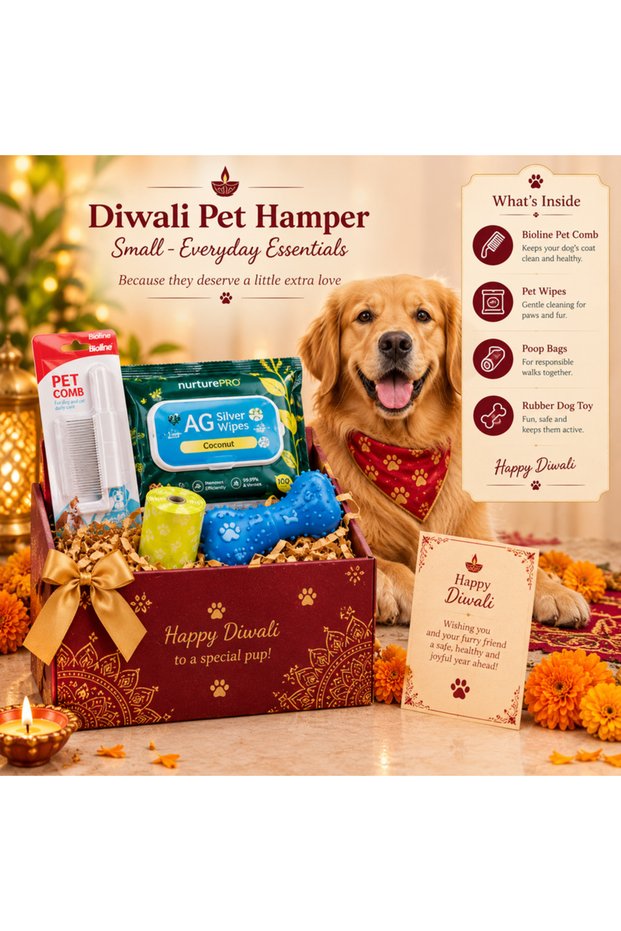 DIWALI GIFT HAMPER FOR DOG - SMALL WITH EVERYDAY ESSENTIALS - because they deserve a little extra love !!
