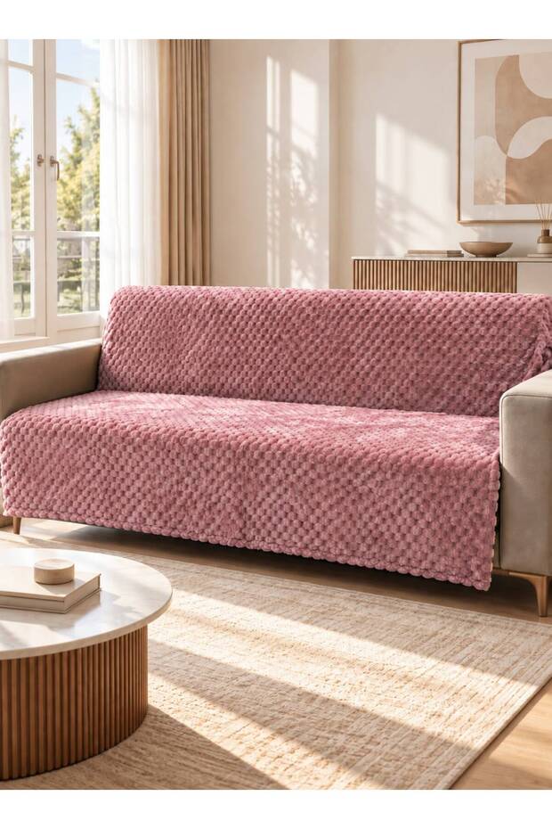 Sofa Cover / TV Blanket, Dried Rose, Mira, 100% Cotton, 180x220 cm