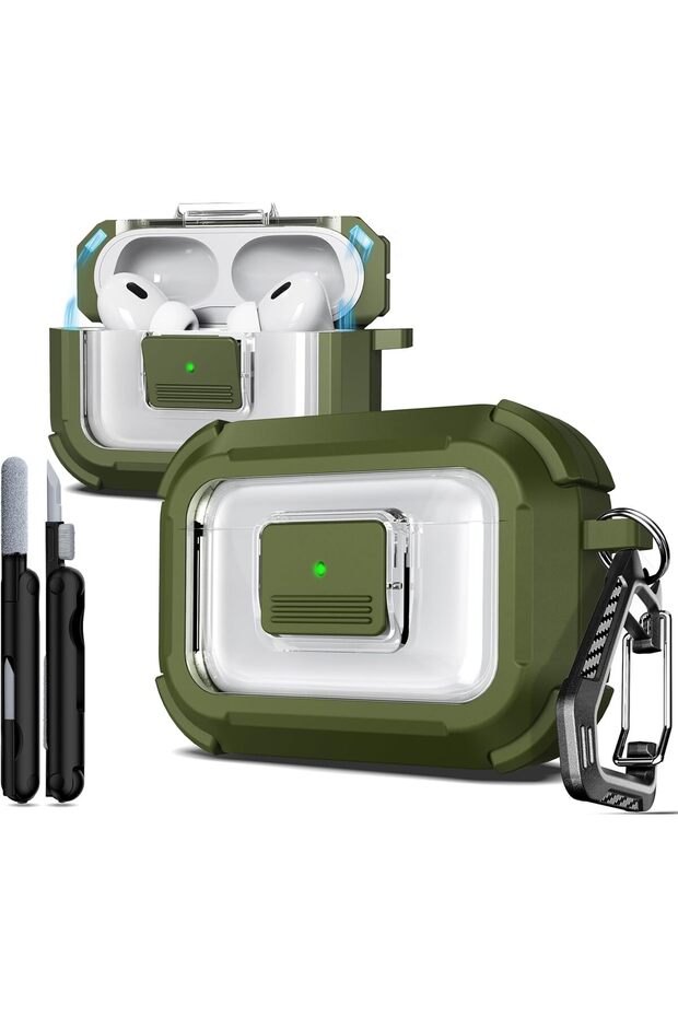 for AirPods Pro 2nd Generation Protective Case, Compatible with Magsafe, Magnetic Automatic Lock, wi