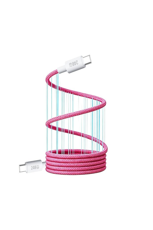 240W Magnetic Charging Cable, Self Organized Fast Charging Type-C Data Cable, Absorption Coiled Phon
