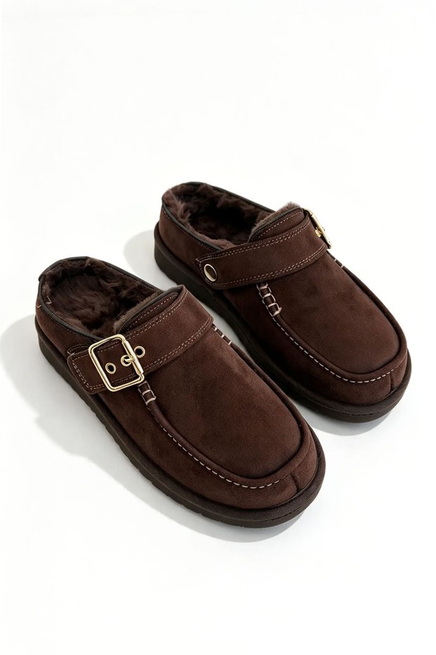 Cozzy Bitter Coffee Plush-Lined Women's Winter Slippers