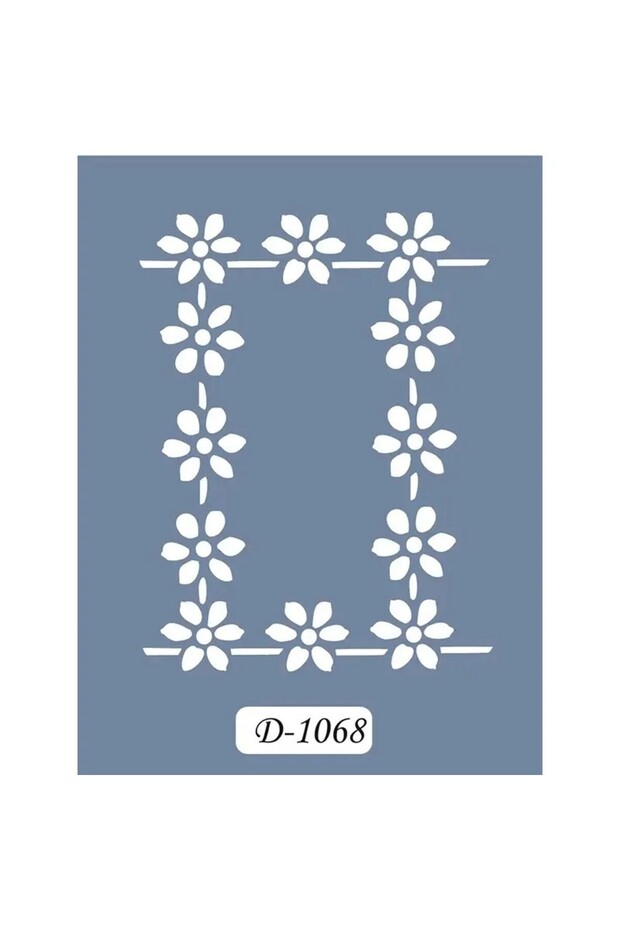 D1068 Floral Frame Model D Series Stencil 15x20 cm