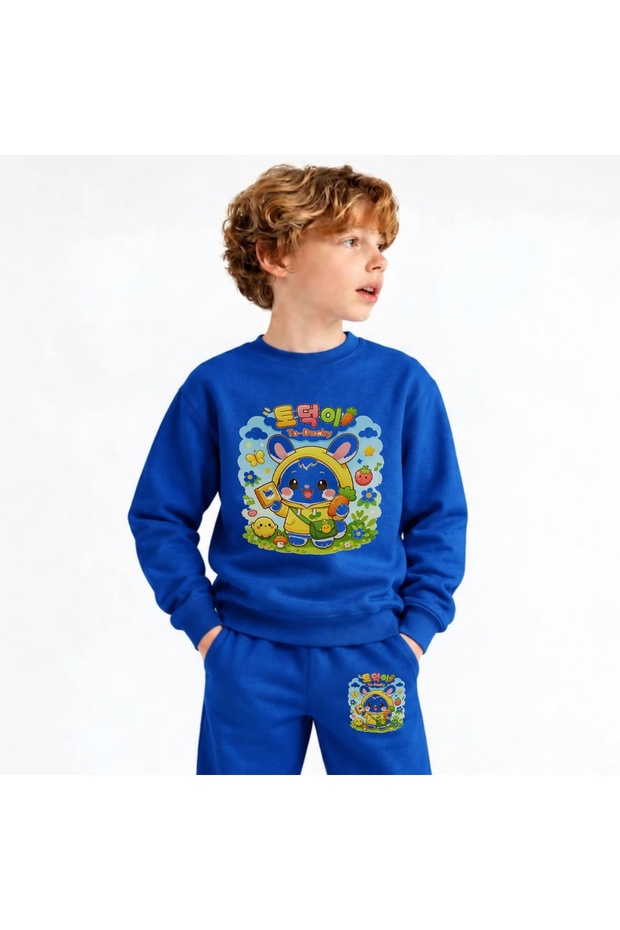 Team Sweatshirt with Print (as shown in the attached image) for Girls, Boys, and Kids—crew neck