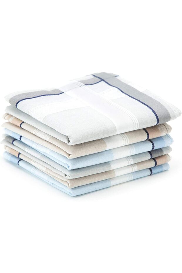 100% Cotton Men's Handkerchiefs 6 Piece Gift Set