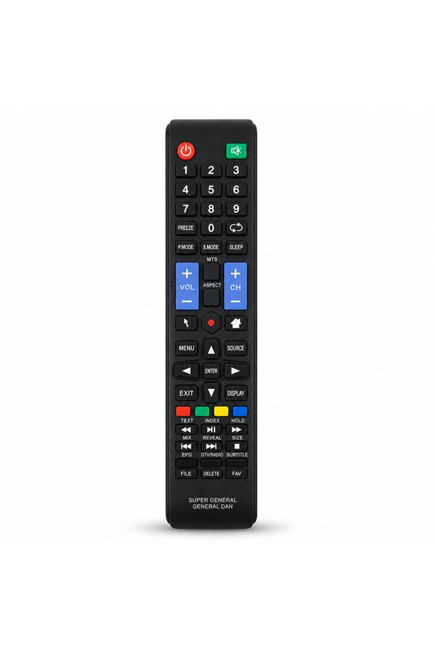 Super General TV Remote Control with Numeric Keypad - Black