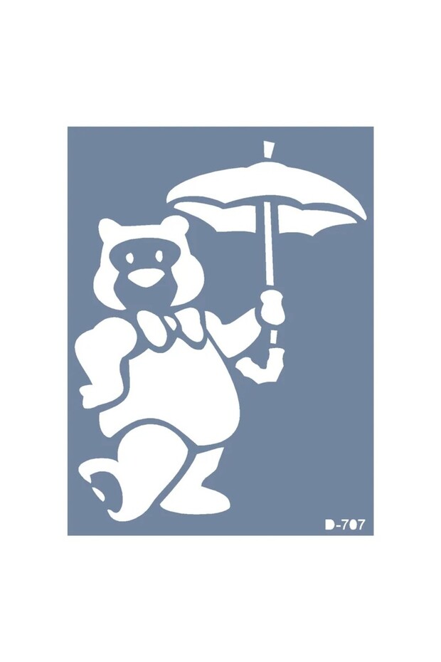 D707 Teddy Bear Print D Series Stencil 15x20 cm
