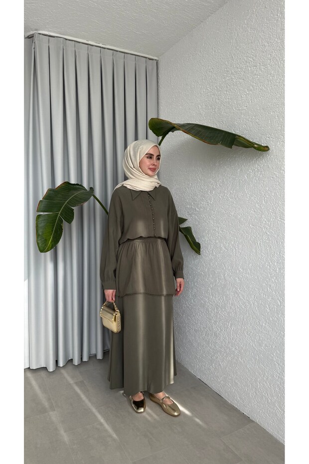 JOUE SKIRT SET - KHAKI