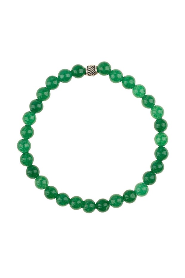 Green Agate Natural Stone Bracelet (6mm Sphere Cut)