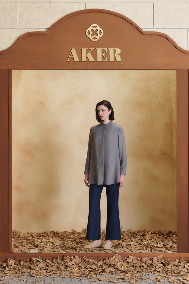 Gray Classic Flared Tunic
