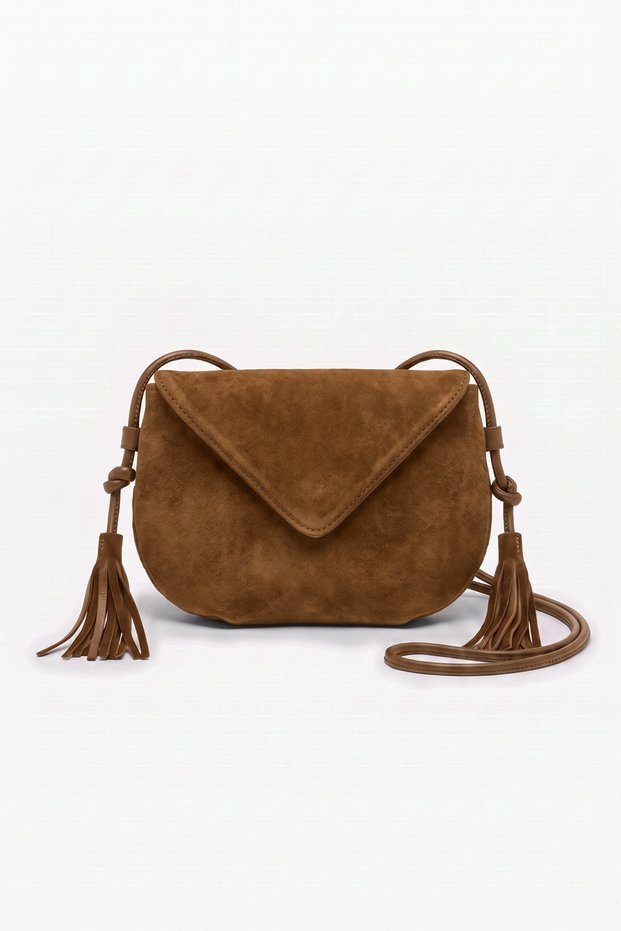 KNOX Taba Suede Genuine Leather Women's Crossbody Bag