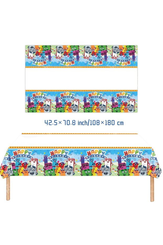 as shown tablecloth-1pcs Building Block Birthday Party Decoration Number blocked Tablecloth C