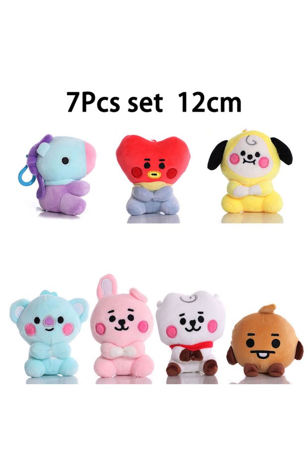 7Psc set small 2026 Best seller BTed 21Plush Toys Kawaii Mini Keychain Anime Pendant Ornament