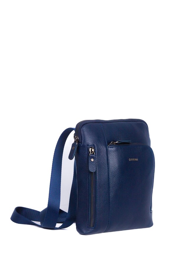 Genuine Leather Men's Shoulder Bag with Strap