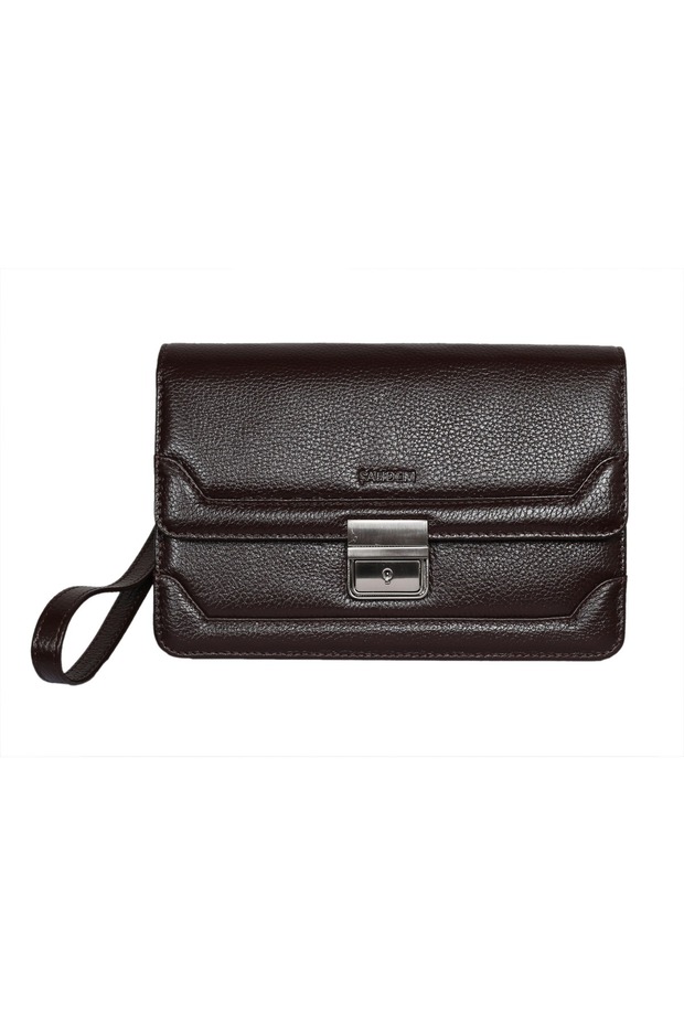 Large Genuine Leather Men's Clutch Bag