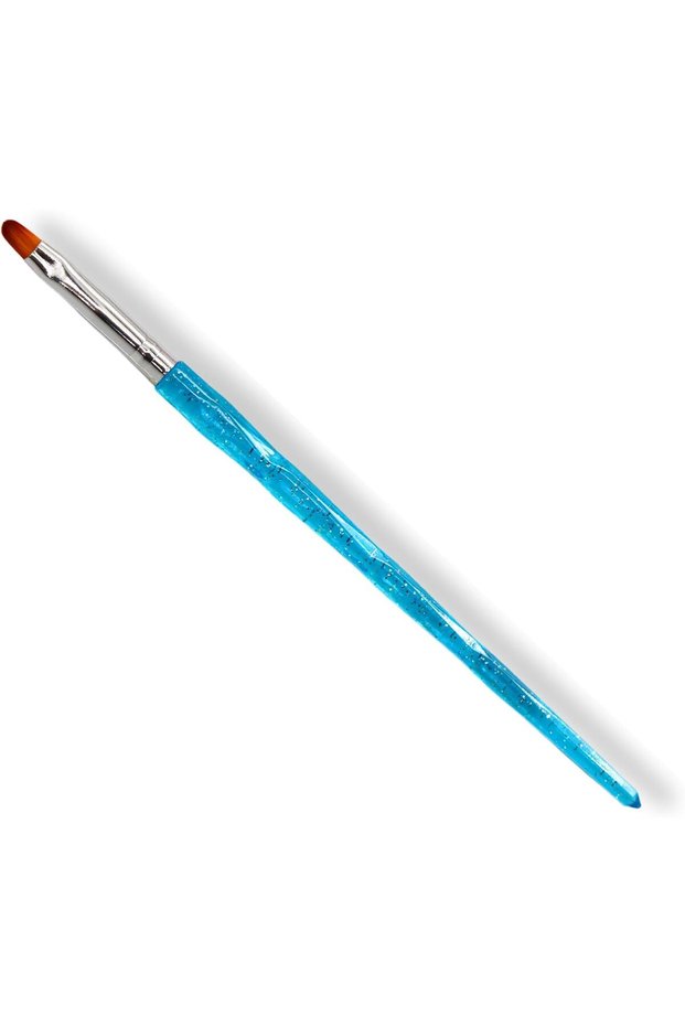 Elevate Your Nail Artistry with UV Gel Oval Brush 1 Piece Light Blue