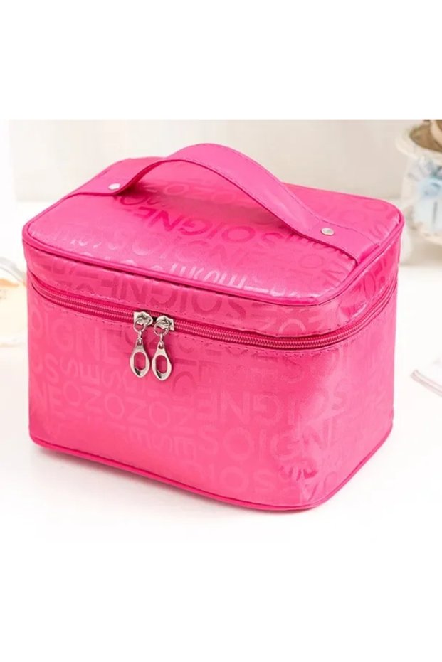 rose Big Size Women Cosmetic Bag Letter Large Capacity Multi-Function Zipper Makeup Bag Ladies Fashi