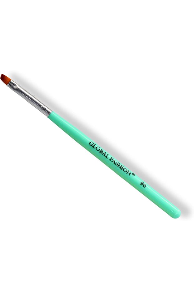 Nail Art Brush Kit with Flat Synthetic Gel Polish Art Brushes for All Your Nail Art Needs | | (Flat Synthetic1#6), 18 x 1.50 x 0.70 cm