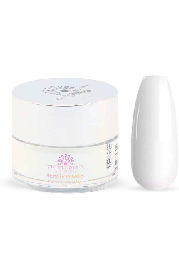 Acrylic Powder White, 15g - Acrylic Nail Powder for Nail Extensions, Overlays, 3D and French Nails, Bubble-Free, Non-Yellowing, Strong Adhesion, Salon Quality