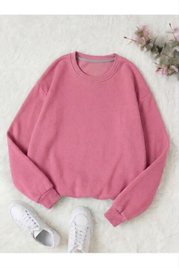 unisex dark pink crew neck sweatshirt