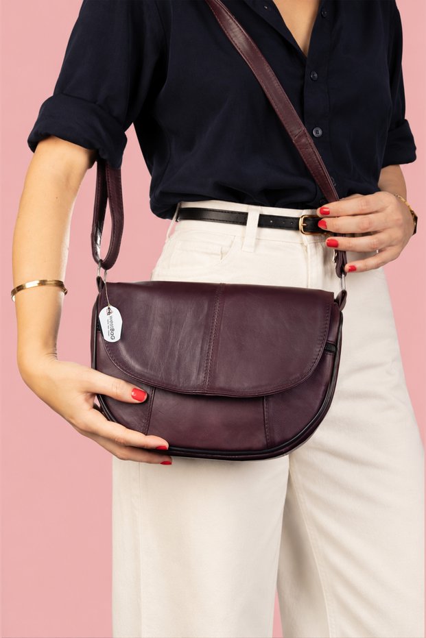 Women's Genuine Leather Curved Turquoise Extra-Soft Messenger Bag