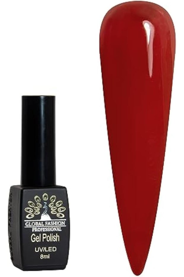 Black Elite Gel Nail Polish 005 Deep Red, 8ml - Soak Off UV LED Gel Polish, Long-Lasting High Gloss Colour for Salon and Home Manicure