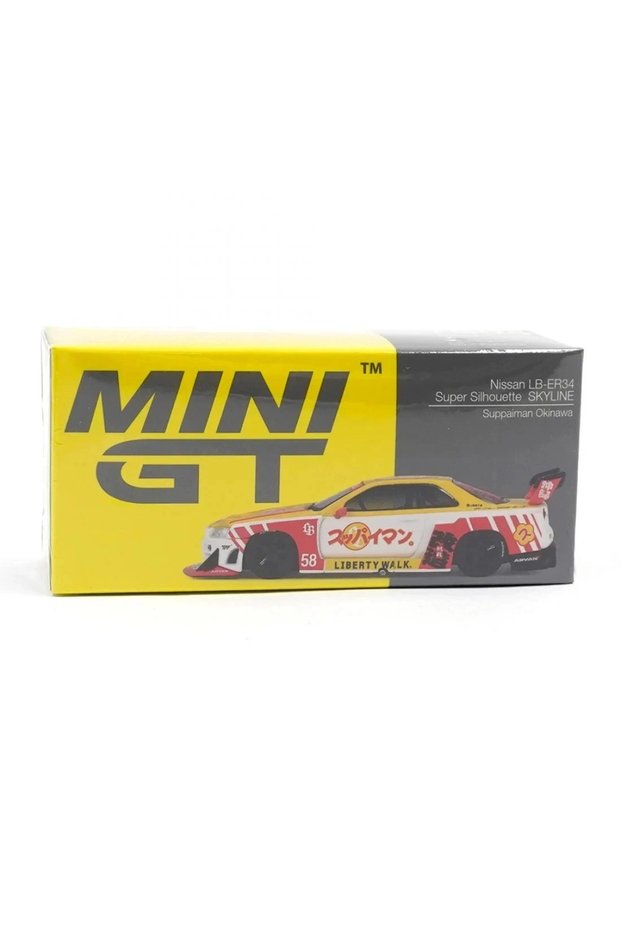 1204 Nissan LB-ER34 Super Silhouette Skyline Liberty Walk Suppaiman Okinawa 1:64 Scale Model Car