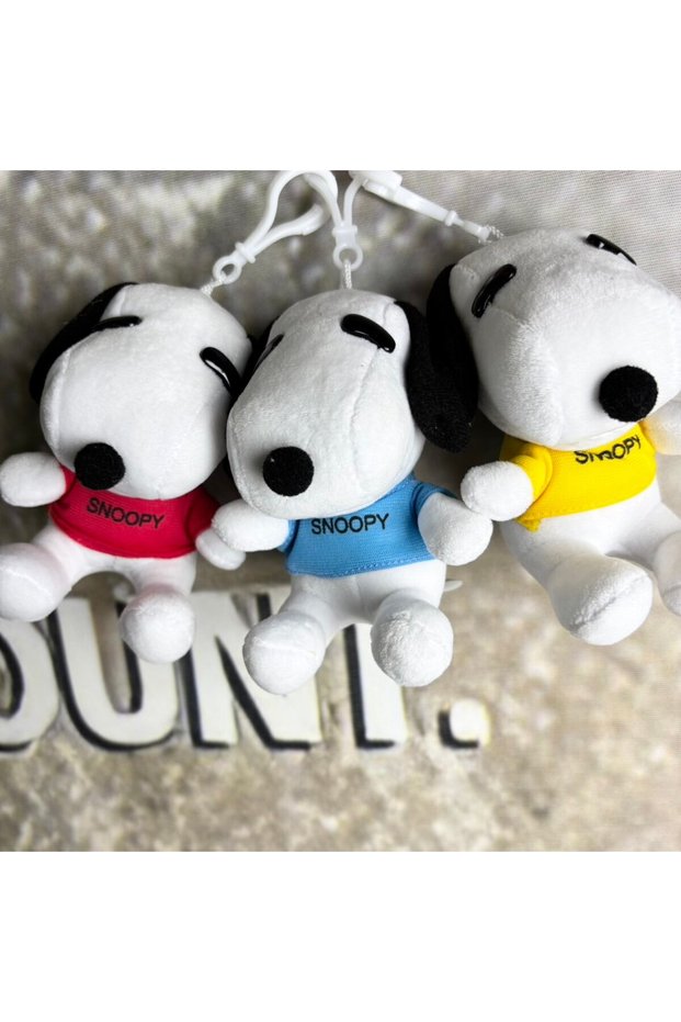 11cm-3pcs 3piece Cute high quality Peanuts Snoopy Plush pendant toys Snoopy dog Woodstock KEY
